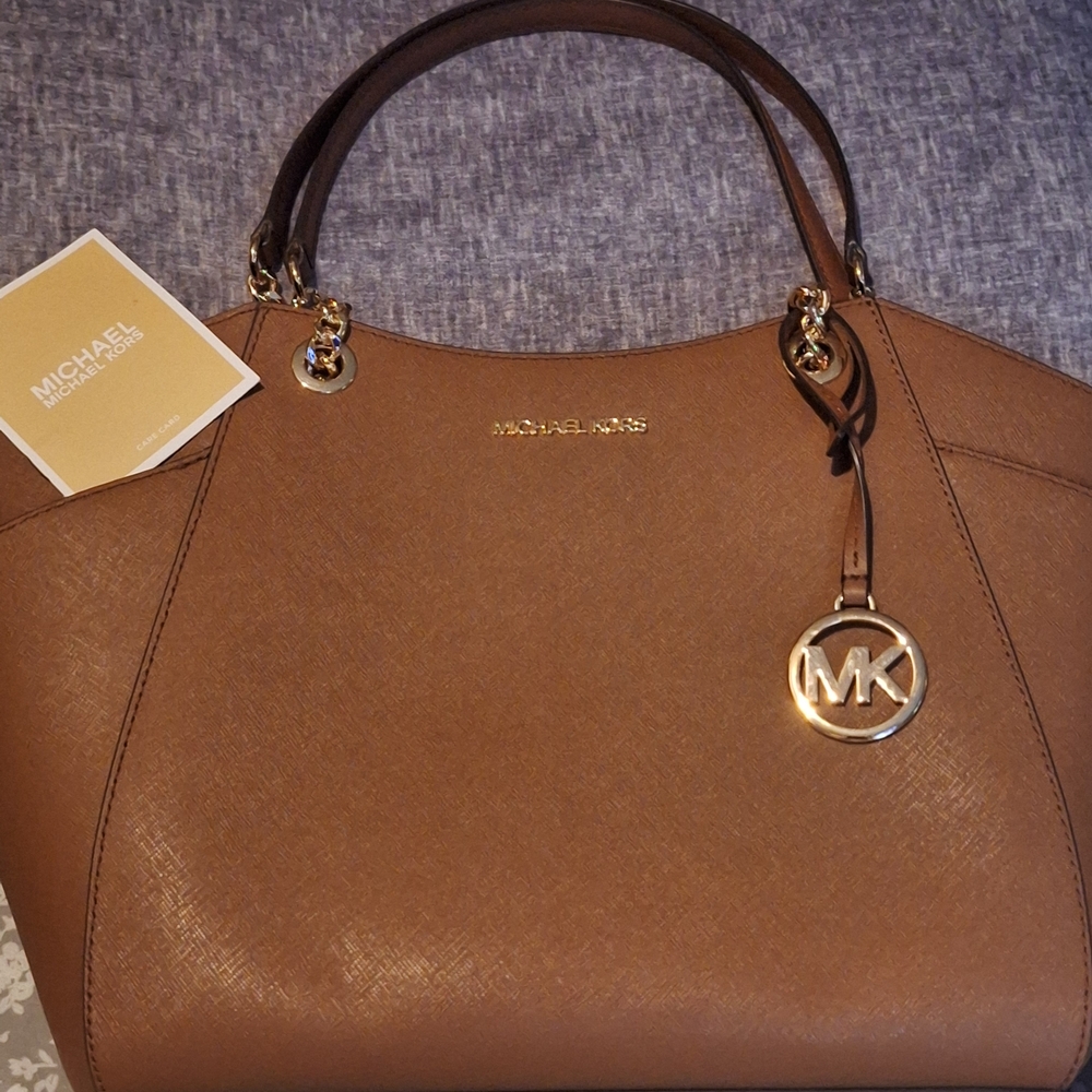 Michael Kors Brown Leather Tote Bag